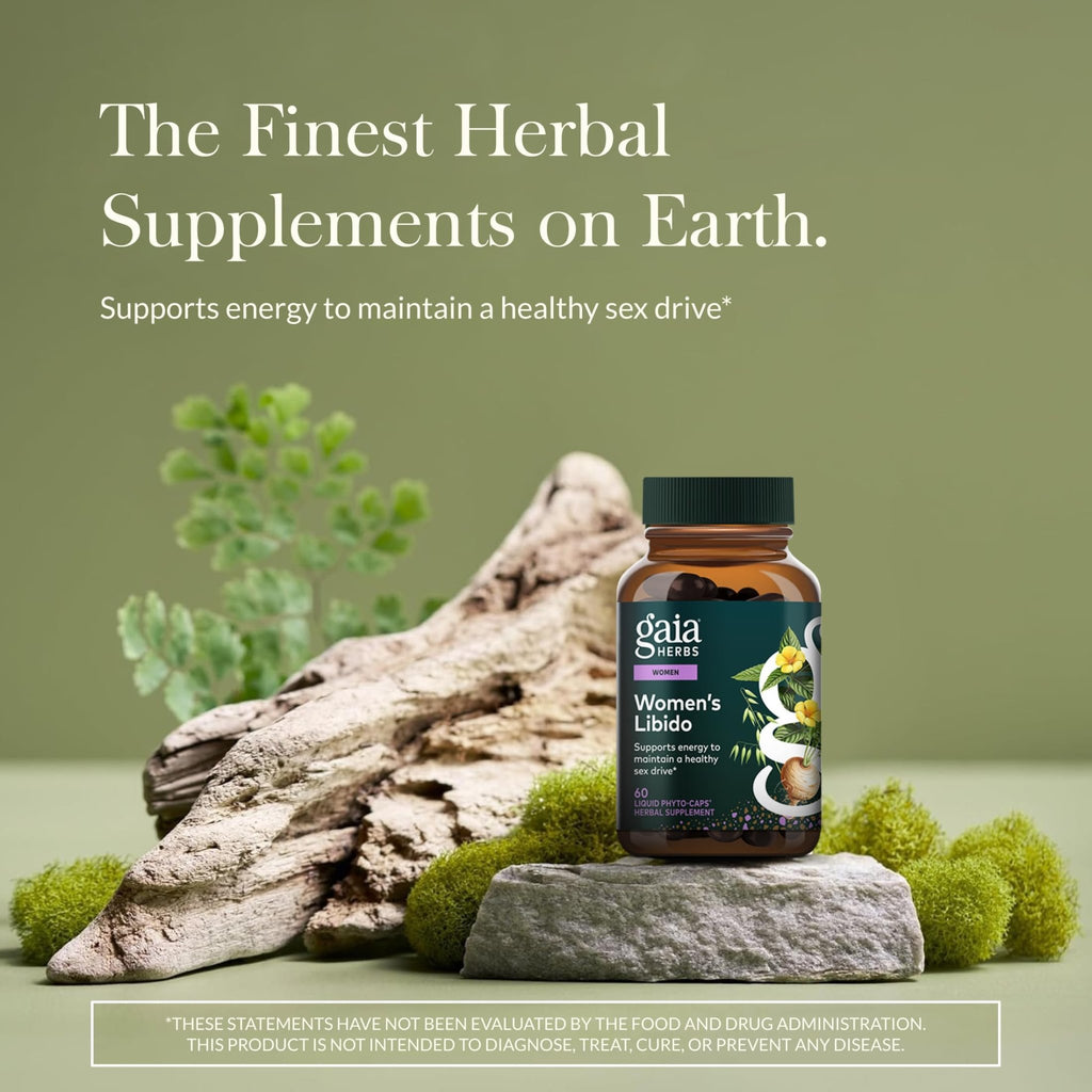 Gaia Herbs Womens Libido - Supports Energy to Maintain Healthy Libido* - with Tribulus & Horny Goat Weed - 60 Vegan Liquid Phyto-Caps (60 Servings) - TrustMedUSA