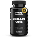 Gains in Bulk Square 1 Multivitamin and Mineral Supplement for Women and Men, Vitamins, Digestive Enzymes and Organic Minerals for Muscle Health, Performance and Immune Support, 90 Capsules - TrustMedUSA