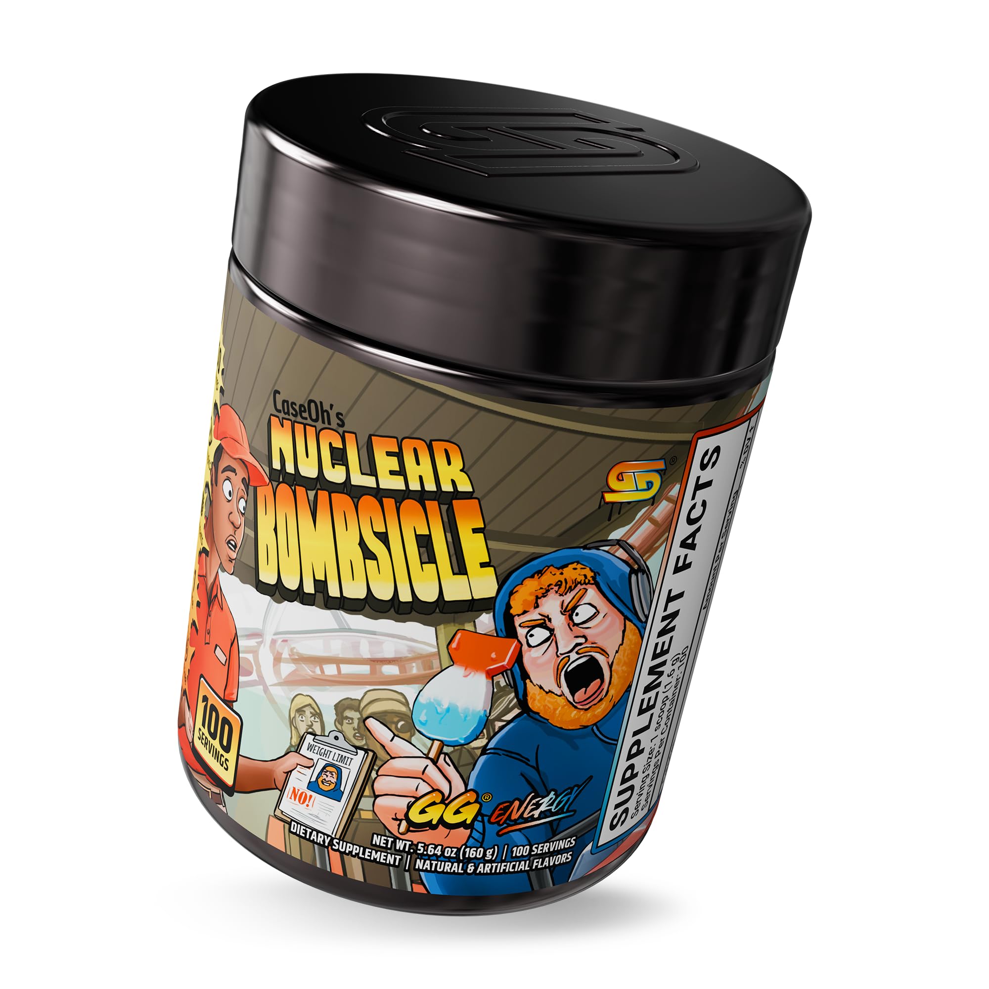Gamer Supps GG Energy - CaseOh's Nuclear Bombsicle by CaseOh (100 Servings) - Keto Friendly Gaming Energy and Nootropic Blend, Sugar Free + Organic Caffeine + Vitamins + Immune Support, Powder Drink - TrustMedUSA