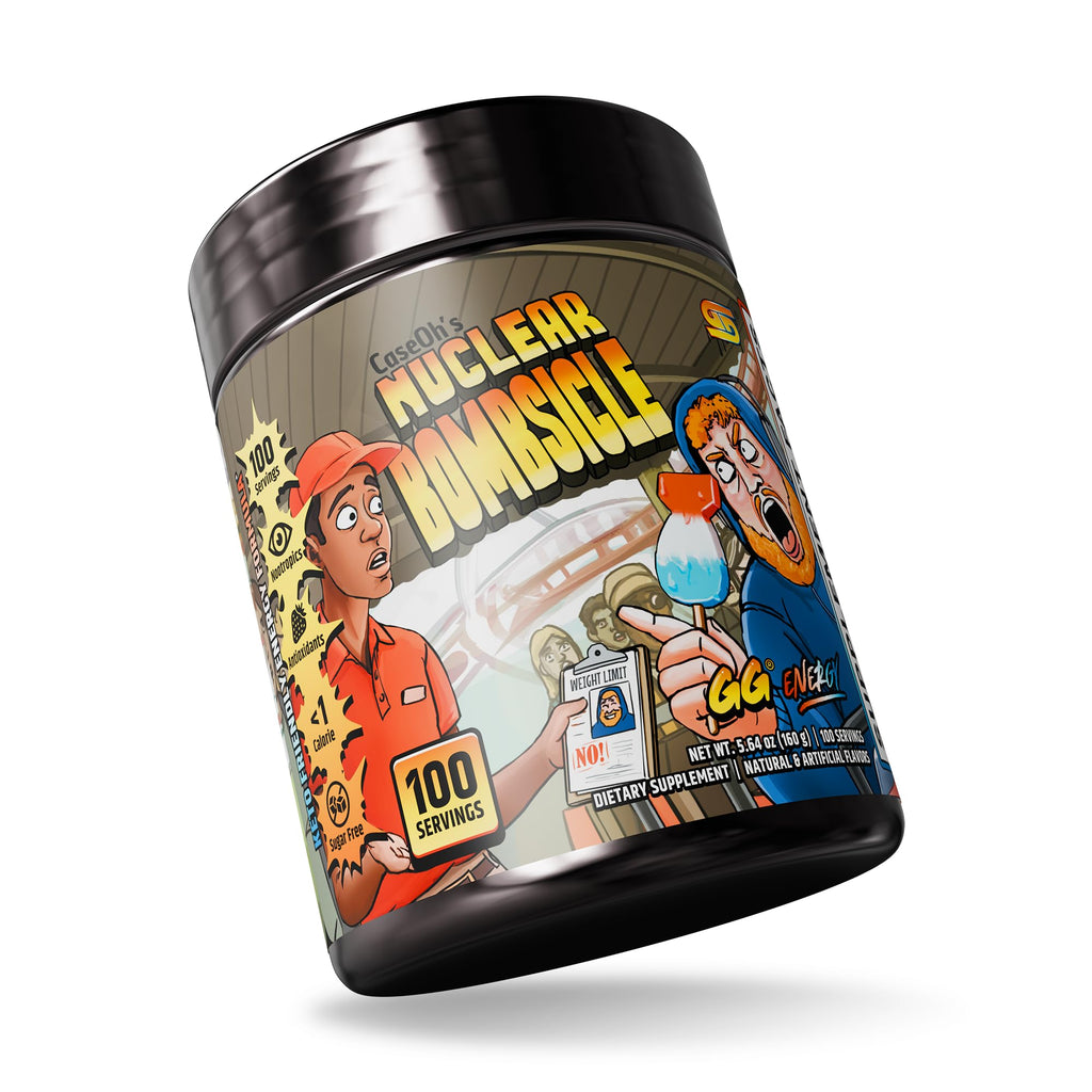 Gamer Supps GG Energy - CaseOh's Nuclear Bombsicle by CaseOh (100 Servings) - Keto Friendly Gaming Energy and Nootropic Blend, Sugar Free + Organic Caffeine + Vitamins + Immune Support, Powder Drink - TrustMedUSA