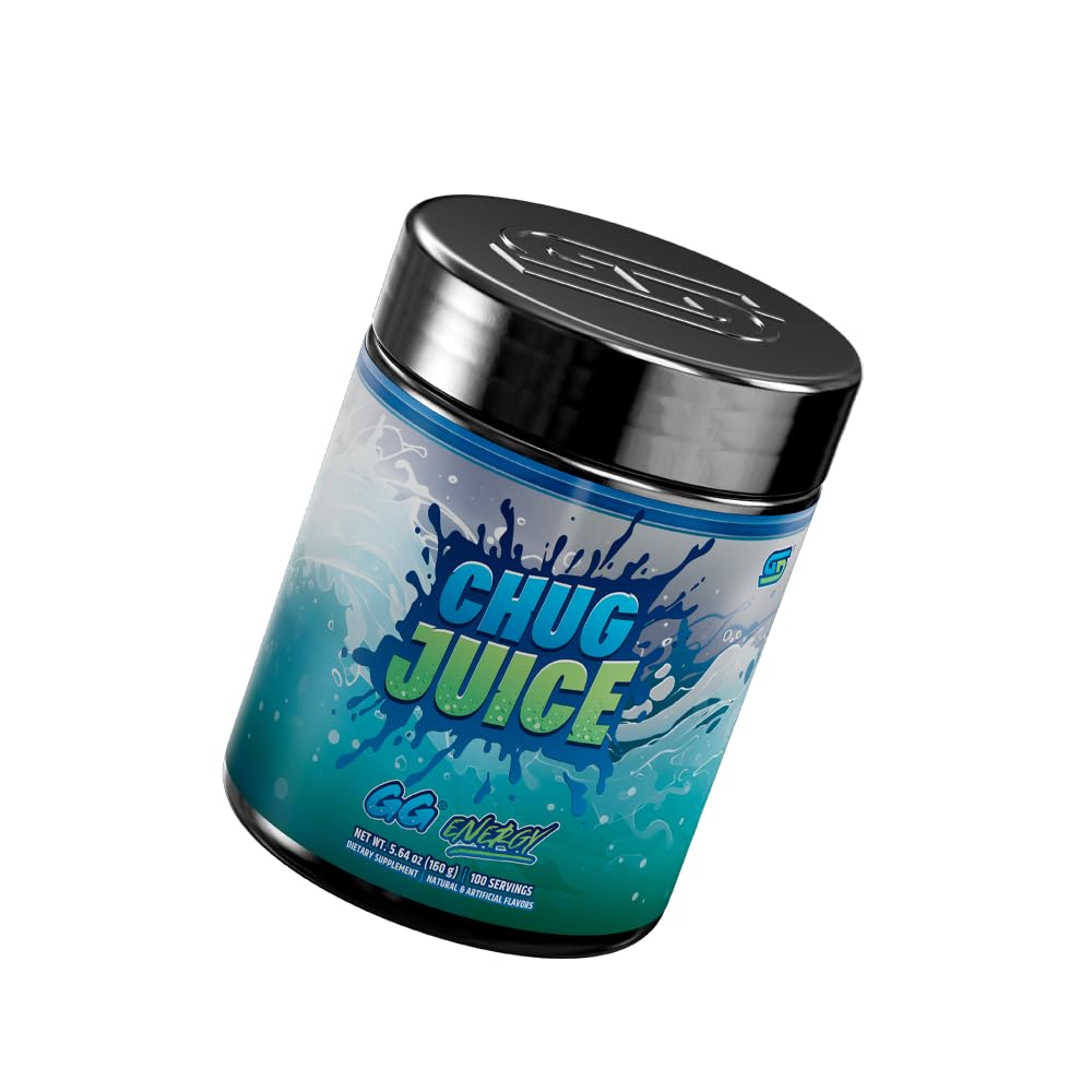 Gamer Supps GG Energy - Chug Juice by LazarBeam (100 Servings) - Keto Friendly Gaming Energy and Nootropic Blend, Sugar Free + Organic Caffeine + Vitamins + Immune Support, Powder Drink - TrustMedUSA