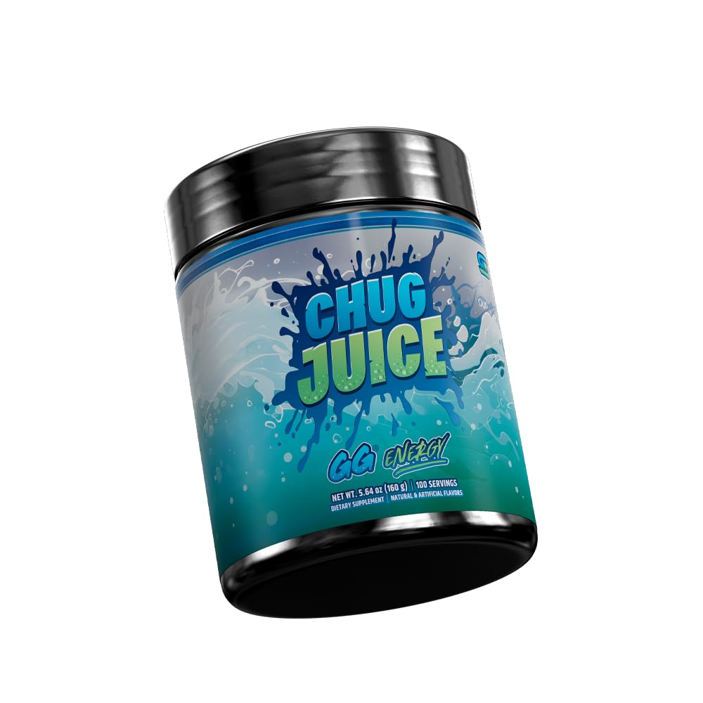Gamer Supps GG Energy - Chug Juice by LazarBeam (100 Servings) - Keto Friendly Gaming Energy and Nootropic Blend, Sugar Free + Organic Caffeine + Vitamins + Immune Support, Powder Drink - TrustMedUSA
