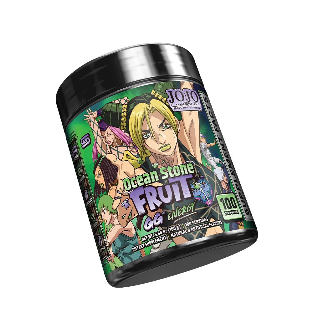 Gamer Supps GG Energy - JoJo's Ocean Stone Fruit (100 Servings) - Keto Friendly Gaming Energy and Nootropic Blend, Sugar Free + Organic Caffeine + Vitamins, Powder Drink - TrustMedUSA