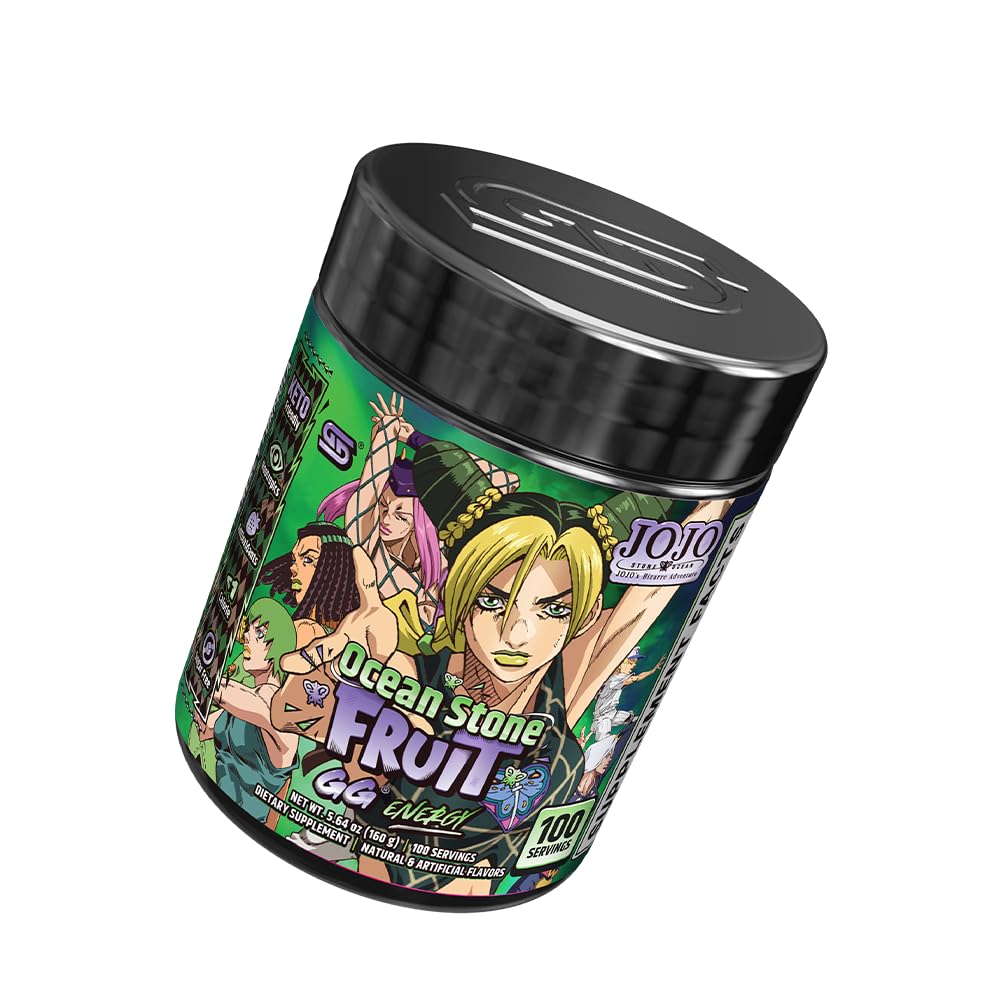 Gamer Supps GG Energy - JoJo's Ocean Stone Fruit (100 Servings) - Keto Friendly Gaming Energy and Nootropic Blend, Sugar Free + Organic Caffeine + Vitamins, Powder Drink - TrustMedUSA