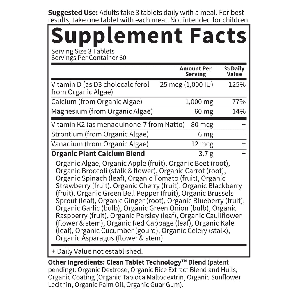 Garden of Life Calcium Supplement with Magnesium & Organic Vitamin D3 K2, Made from Whole Foods, Gluten-Free, 180 Count - TrustMedUSA