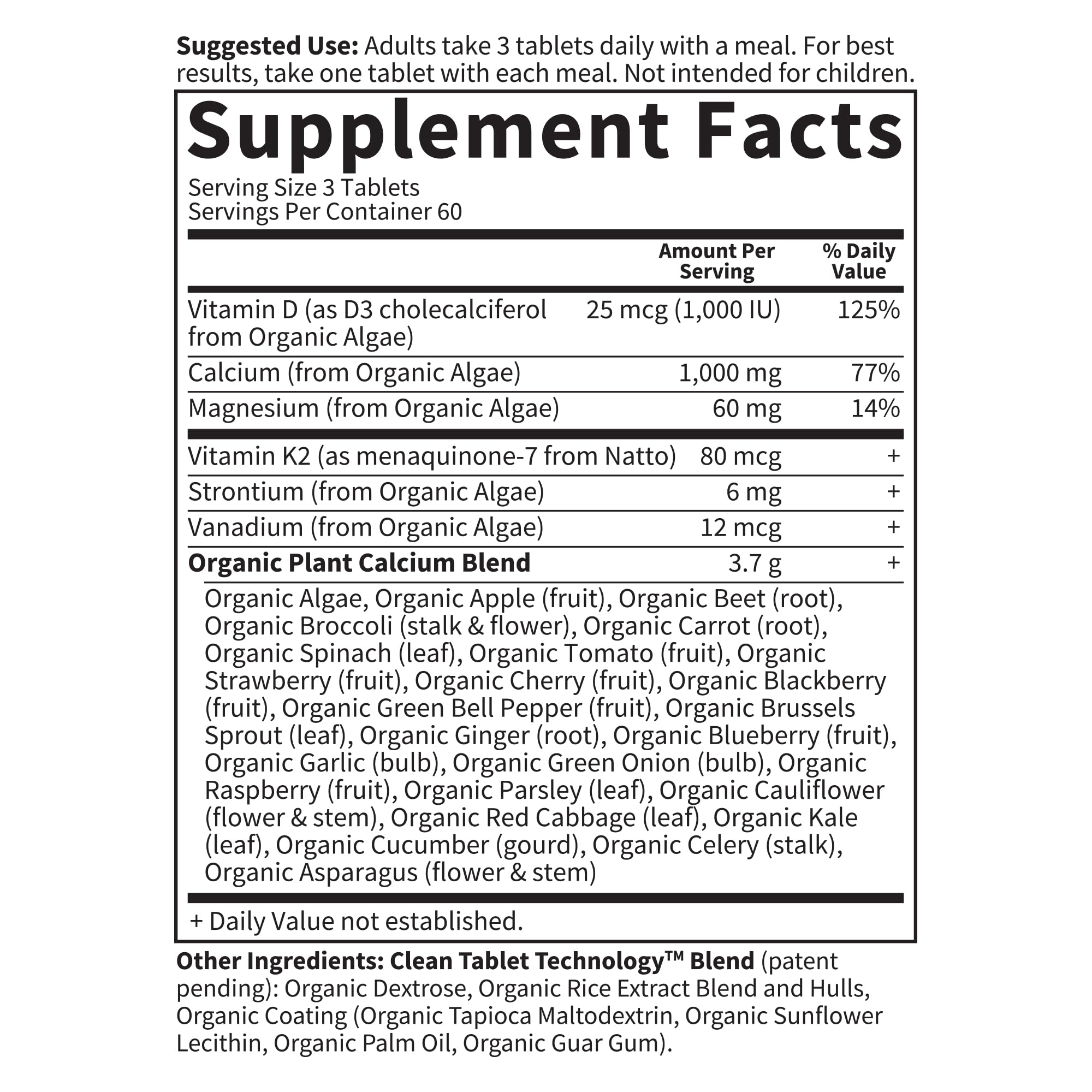 Garden of Life Calcium Supplement with Magnesium & Organic Vitamin D3 K2, Made from Whole Foods, Gluten-Free, 180 Count - TrustMedUSA