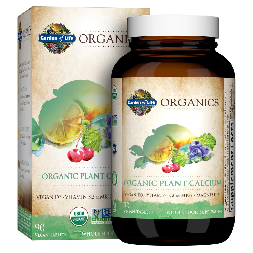 Garden of Life Calcium Supplement with Magnesium & Organic Vitamin D3 K2, Made from Whole Foods, Gluten-Free, 90 Count - TrustMedUSA