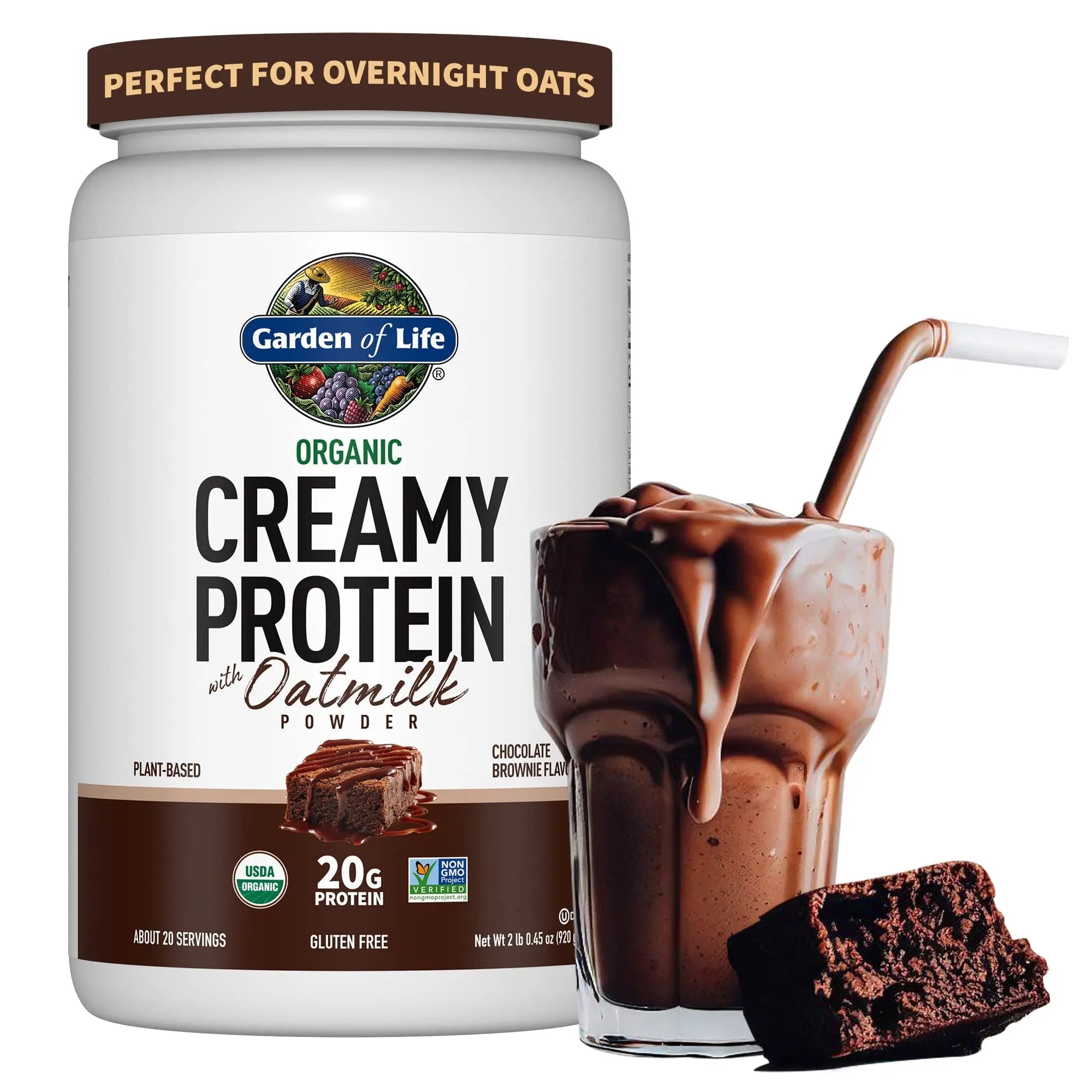 Garden of Life Creamy Organic Vegan Protein Powder + OatMilk, 20g Complete Plant - TrustMedUSA