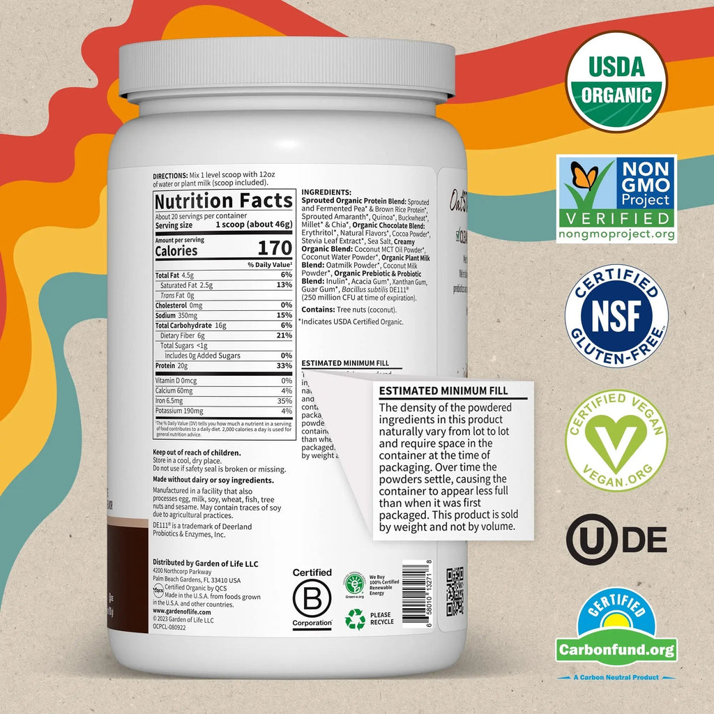 Garden of Life Creamy Organic Vegan Protein Powder + OatMilk, 20g Complete Plant - TrustMedUSA