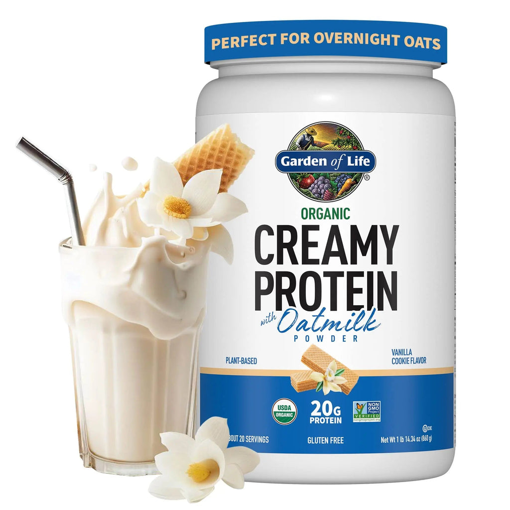 Garden of Life Creamy Vanilla Cookie Protein Powder + Oatmilk 20g Organic Vegan Plant - TrustMedUSA