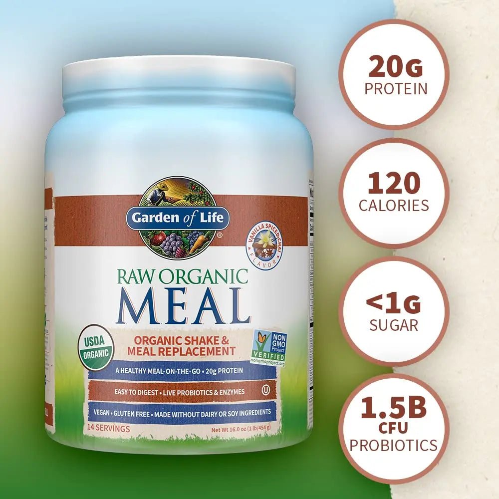 Garden of Life Meal Replacement Vanilla Chai Powder, 14 Servings - TrustMedUSA