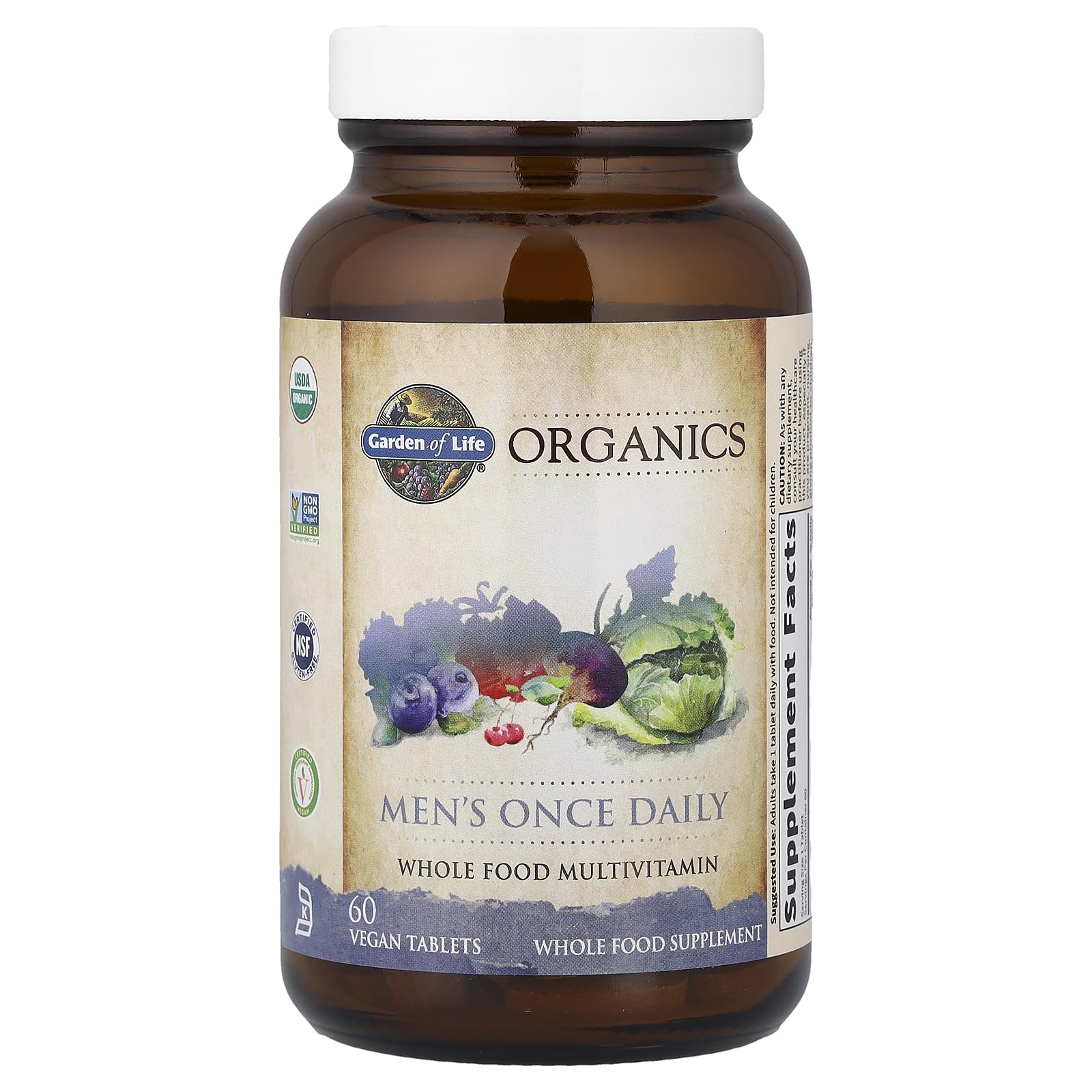 Garden of Life Once Daily Whole Food Multivitamin for Men, Organic Mens Vitamins & Minerals, Vitamin C, Zinc, Vegan, for Health & Well-Being, 60 Tablets - TrustMedUSA