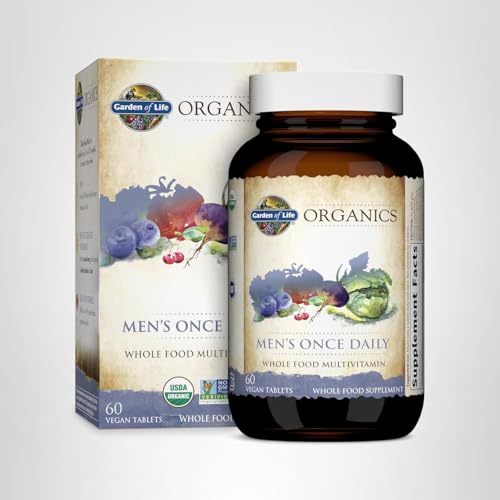 Garden of Life Once Daily Whole Food Multivitamin for Men, Organic Mens Vitamins & Minerals, Vitamin C, Zinc, Vegan, for Health & Well-Being, 60 Tablets - TrustMedUSA