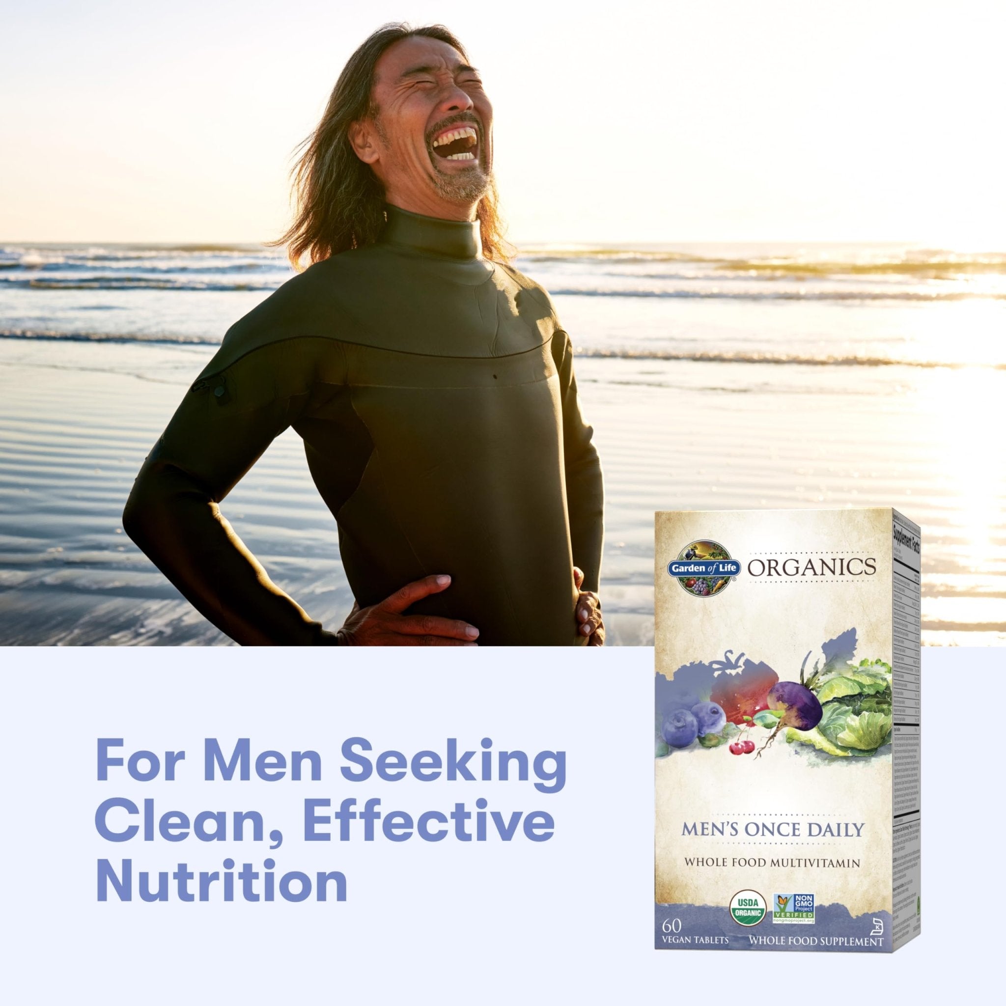 Garden of Life Once Daily Whole Food Multivitamin for Men, Organic Mens Vitamins & Minerals, Vitamin C, Zinc, Vegan, for Health & Well-Being, 60 Tablets - TrustMedUSA