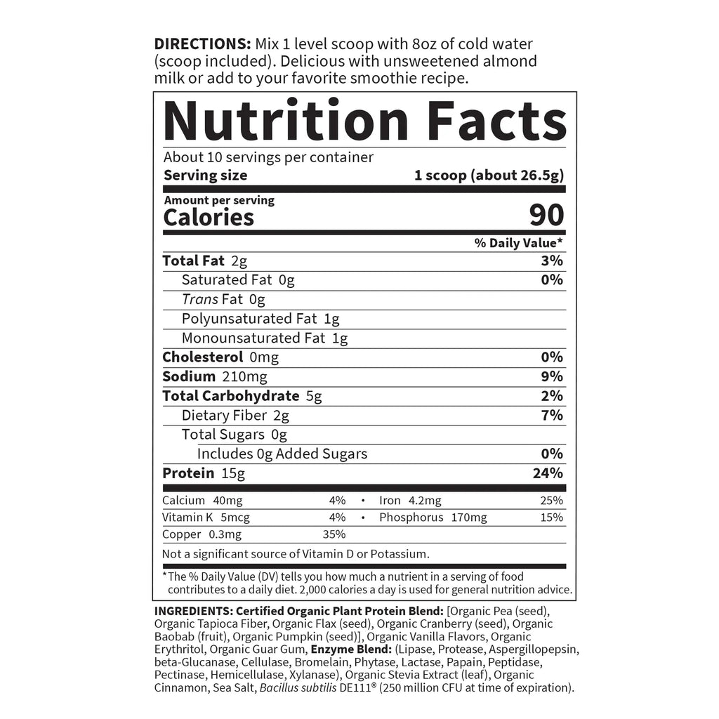 Garden of Life Organic Plant Based Protein Powder - Smooth Vanilla, Vegan, Grain Free - TrustMedUSA