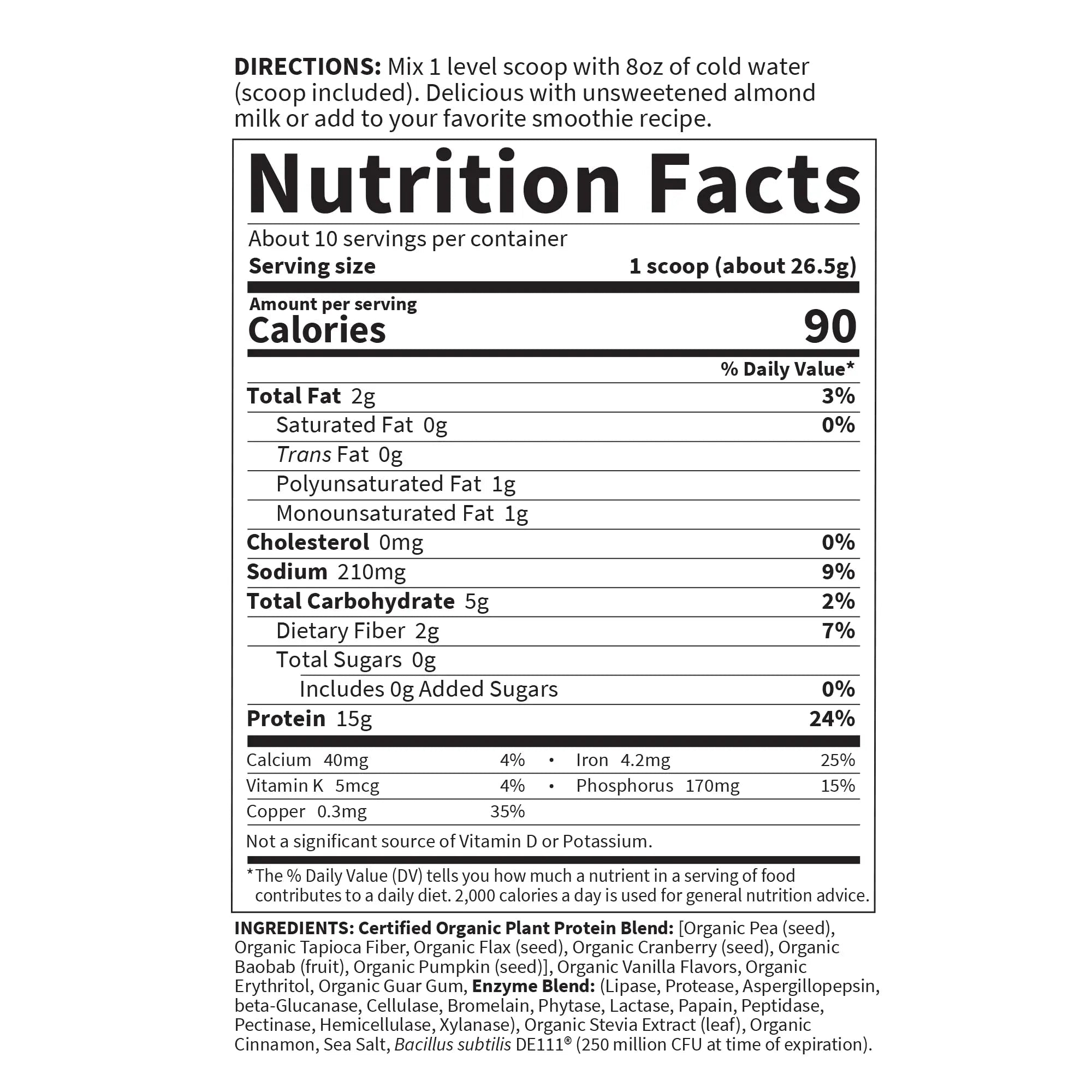 Garden of Life Organic Plant Based Protein Powder - Smooth Vanilla, Vegan, Grain Free - TrustMedUSA