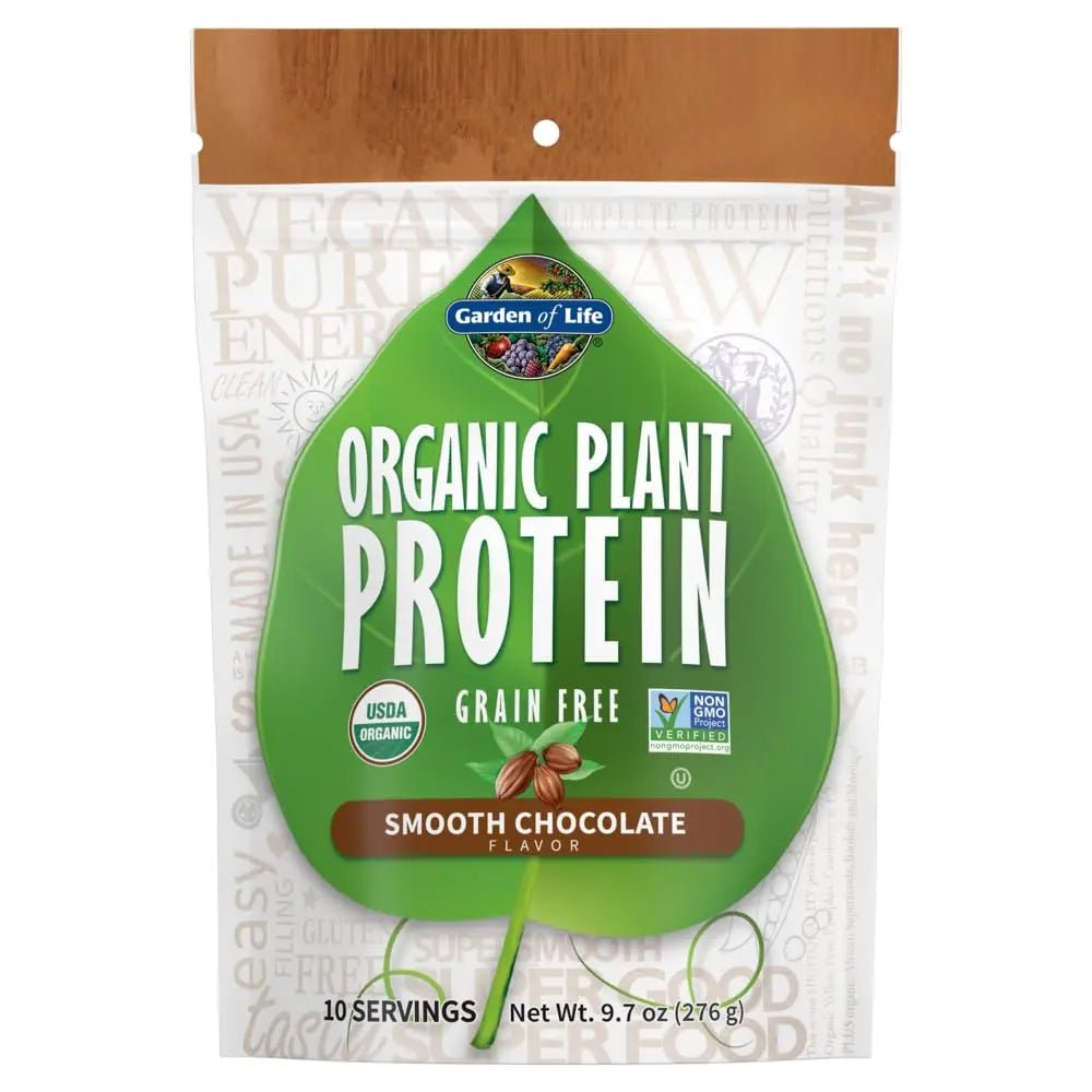 Garden of Life Organic Plant Protein Smooth Chocolate Powder, 10 Servings - Vegan, Grain - TrustMedUSA