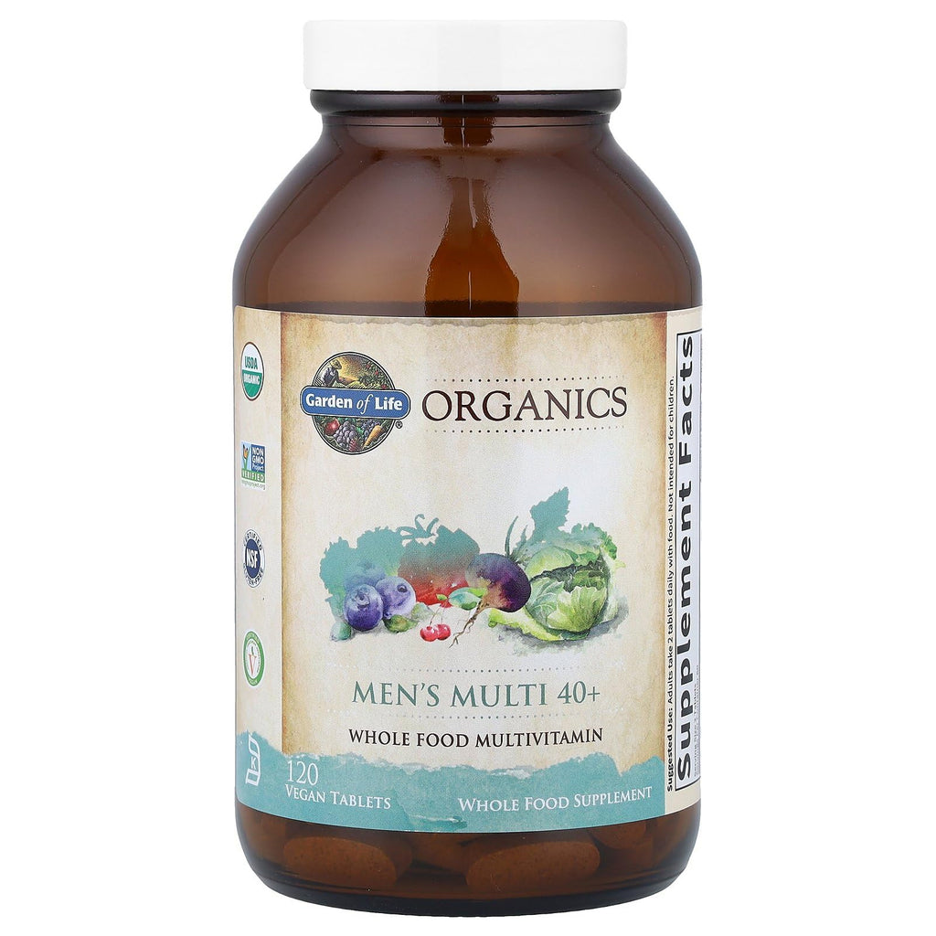Garden of Life Organics Men's 40+ Multivitamin with Prostate Support, B12 & Vitamins – Vegan Daily Whole Food Multivitamin - TrustMedUSA