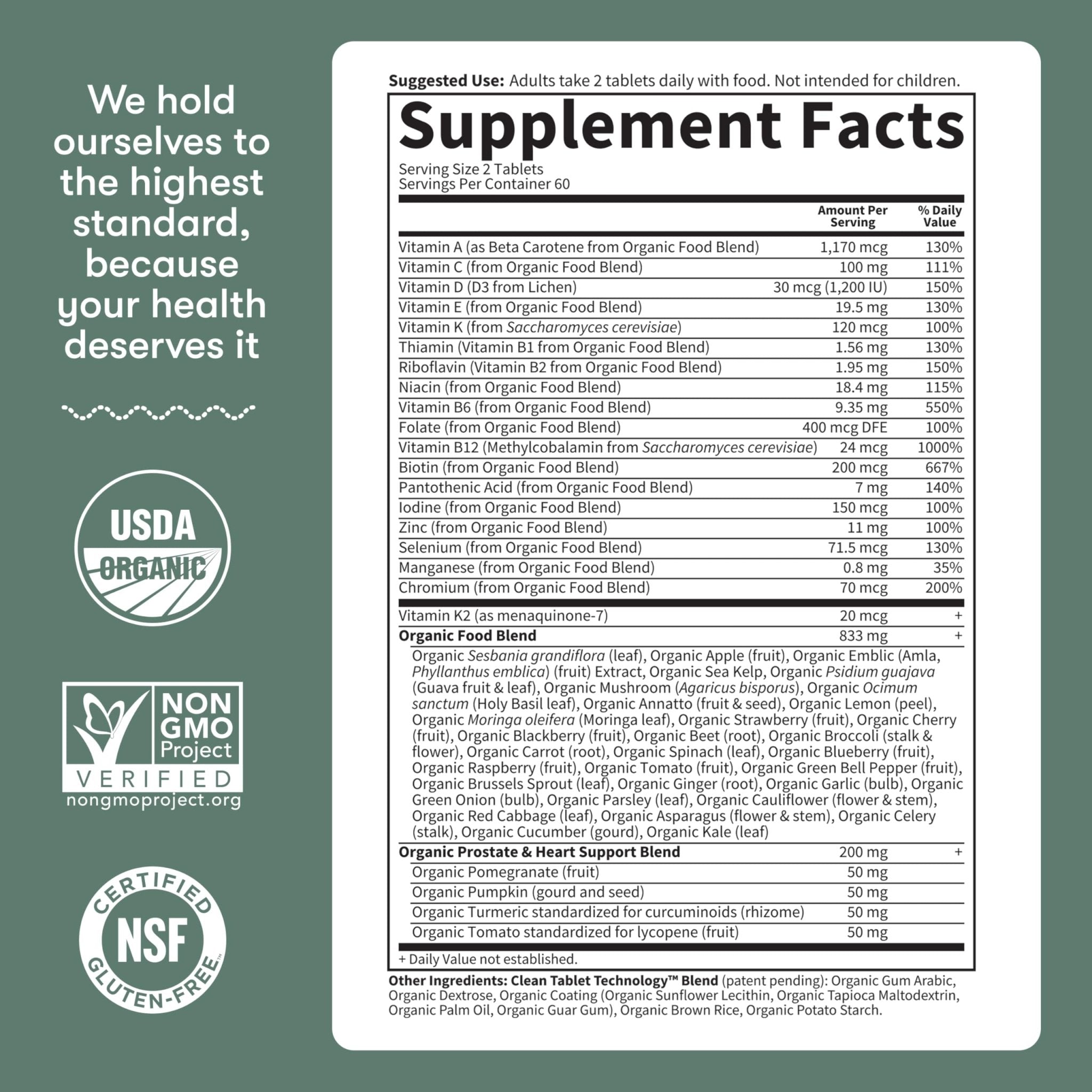 Garden of Life Organics Men's 40+ Multivitamin with Prostate Support, B12 & Vitamins – Vegan Daily Whole Food Multivitamin - TrustMedUSA