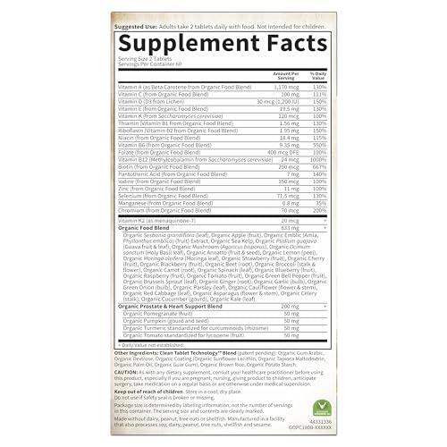 Garden of Life Organics Men's 40+ Multivitamin with Prostate Support, B12 & Vitamins – Vegan Daily Whole Food Multivitamin - TrustMedUSA