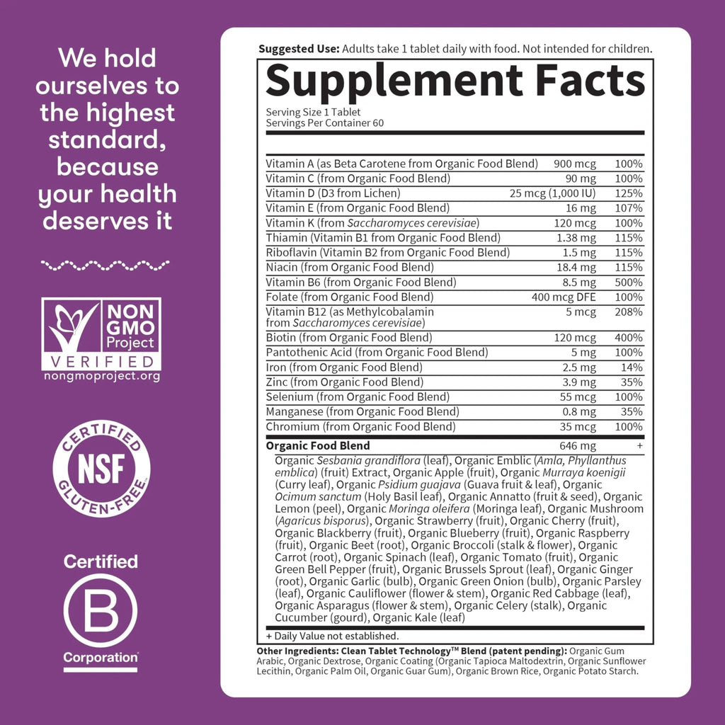 Garden of Life Organics Multivitamin for Women - Women's Once Daily Multi - Whole Food Multi with Iron, Biotin, Vegan Organic Womens Multivitamin - TrustMedUSA