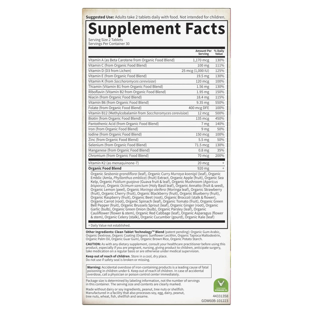 Garden of Life Organics Organic Multivitamin for Women - Womens Multi with Vitamin C, D, Folate, B6, B12, Biotin, Iron - TrustMedUSA