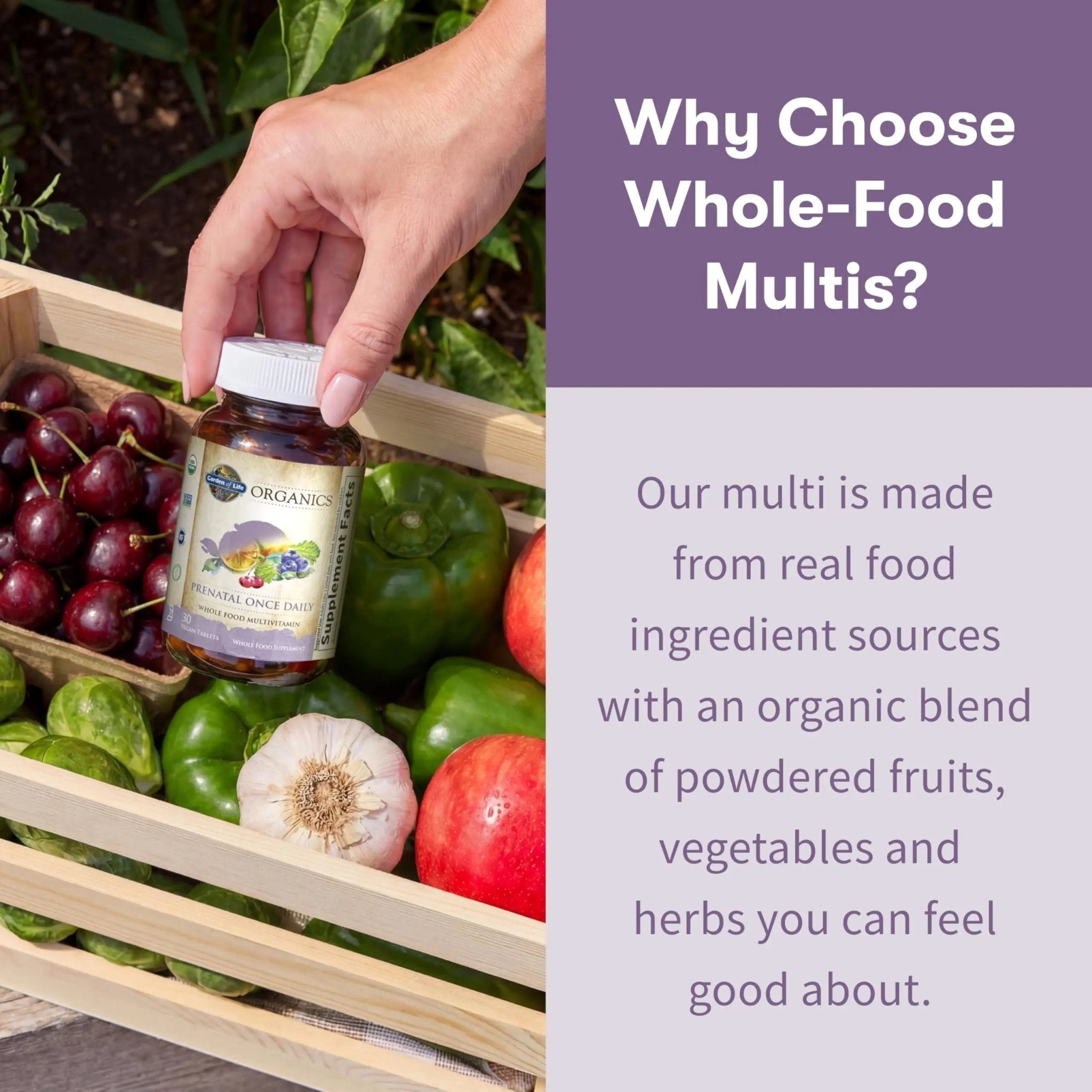 Garden of Life Organics Prenatal Vitamin: Folate for Energy & Healthy Fetal Development, Non-constipating Iron, Vitamin C, B6, B12, D3 – Organic, Non-GMO, Gluten-Free, Vegan, 30 Day Supply - TrustMedUSA