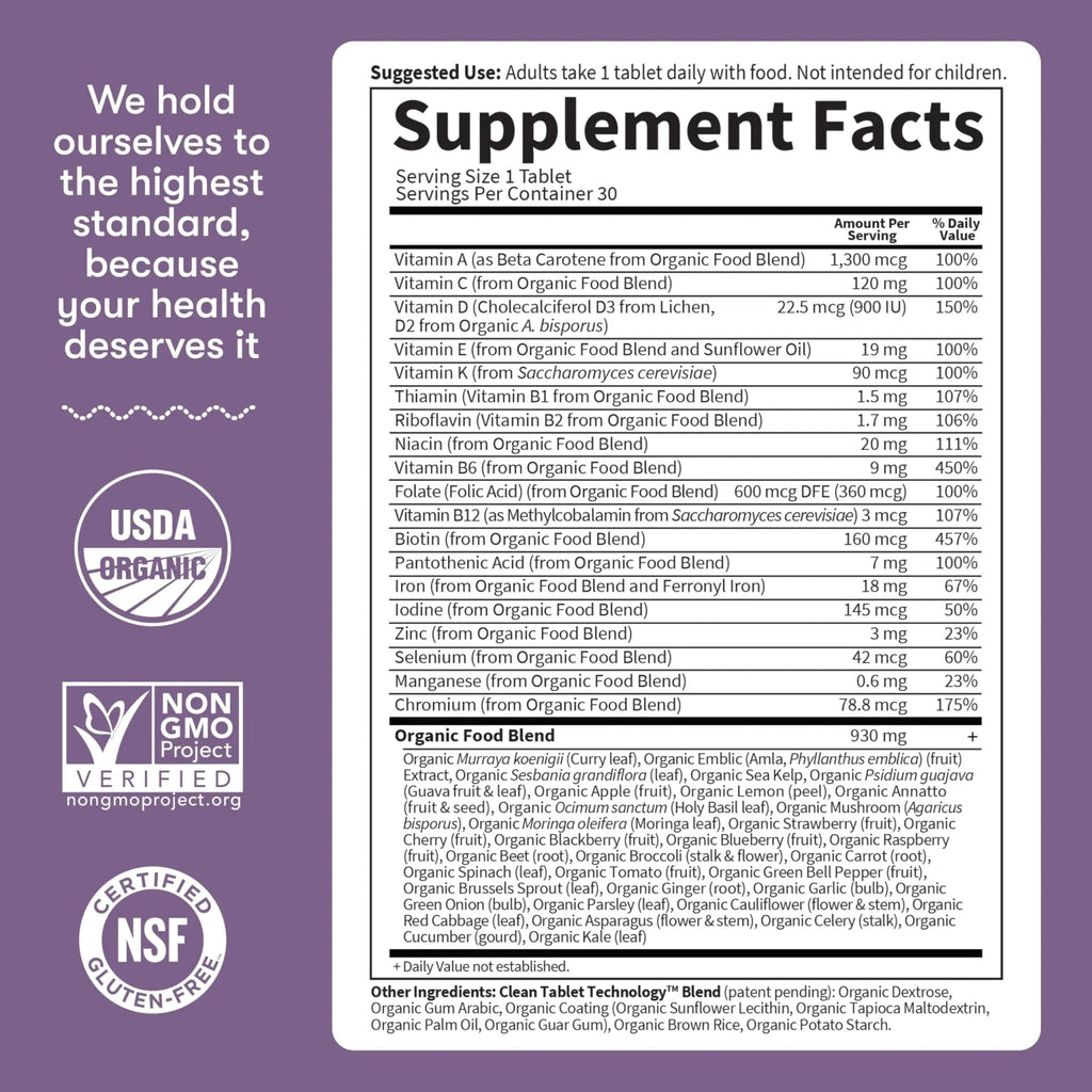 Garden of Life Organics Prenatal Vitamin: Folate for Energy & Healthy Fetal Development, Non-constipating Iron, Vitamin C, B6, B12, D3 – Organic, Non-GMO, Gluten-Free, Vegan, 30 Day Supply - TrustMedUSA