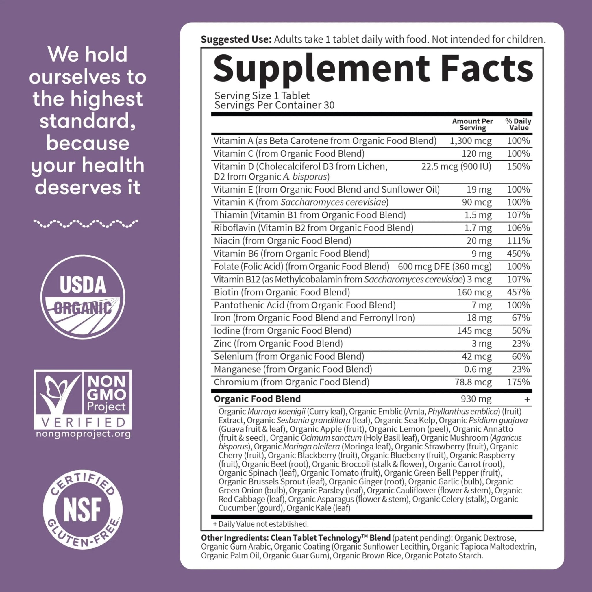 Garden of Life Organics Prenatal Vitamin: Folate for Energy & Healthy Fetal Development, Non-constipating Iron, Vitamin C, B6, B12, D3 – Organic, Non-GMO, Gluten-Free, Vegan, 30 Day Supply - TrustMedUSA
