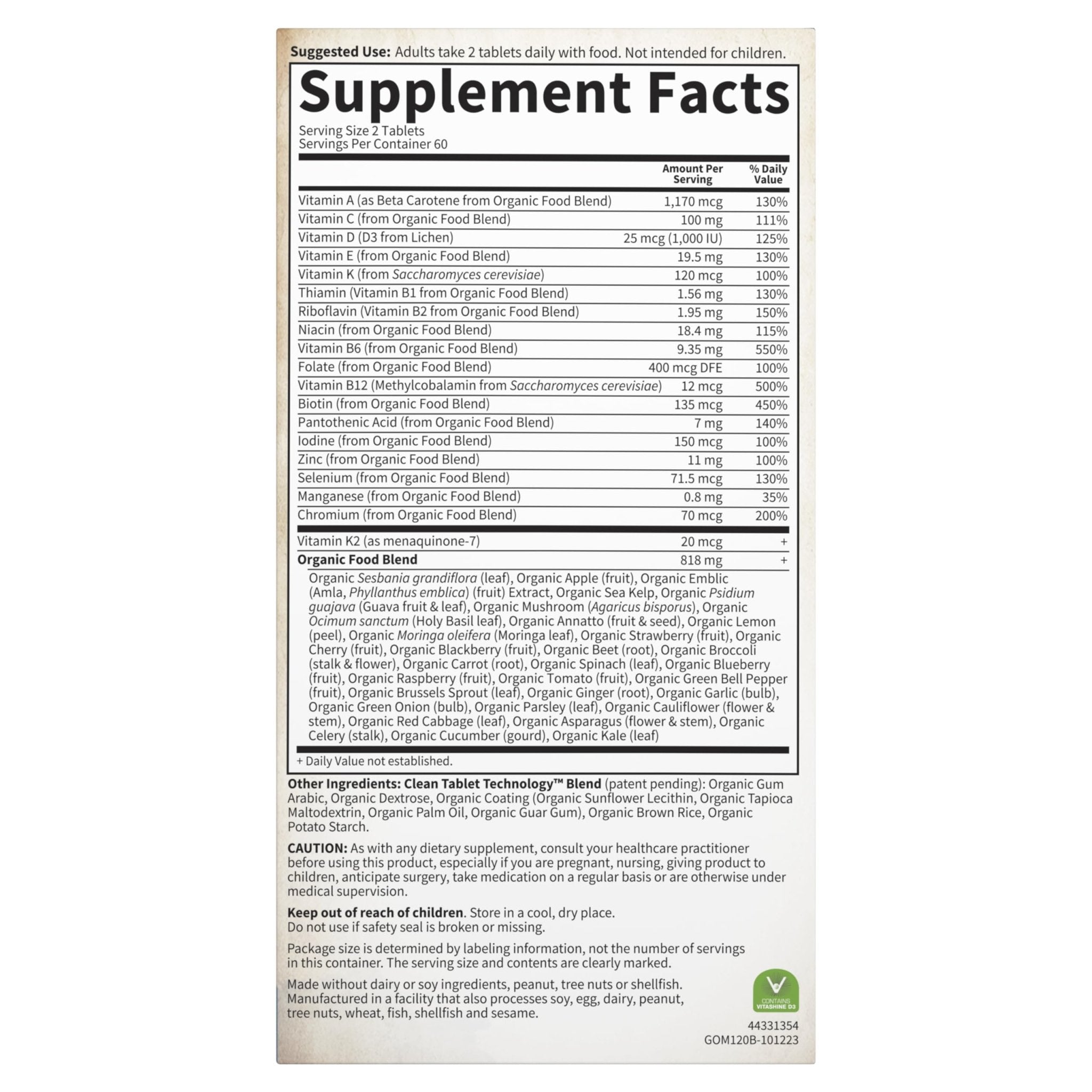 Garden of Life Organics Whole Food Multivitamin for Men, 120 Tablets, Vegan Mens Vitamins and Minerals for Health and Well-Being, Certified Organic Vegan Multi - TrustMedUSA
