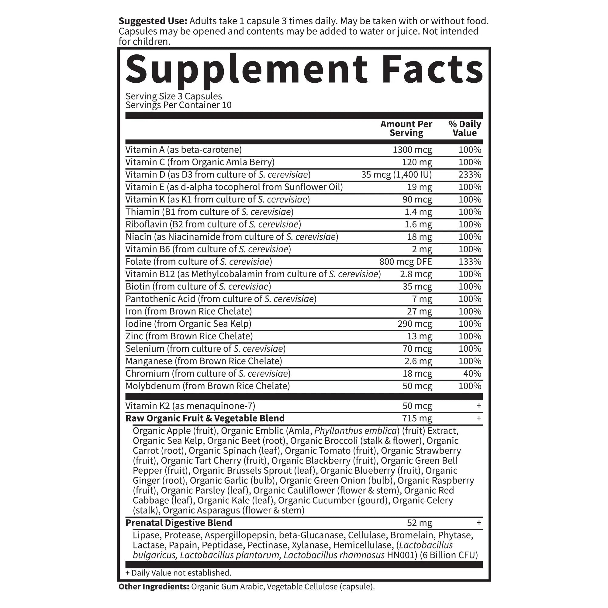 Garden of Life Prenatal Multivitamin for Women with Iron, Folate & Vitamin C and D3 for Neural Development & Probiotics for Immune Support - TrustMedUSA
