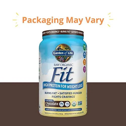 Garden of Life Raw Organic Fit Vegan Protein Powder Chocolate, 28g Plant Based Protein - TrustMedUSA