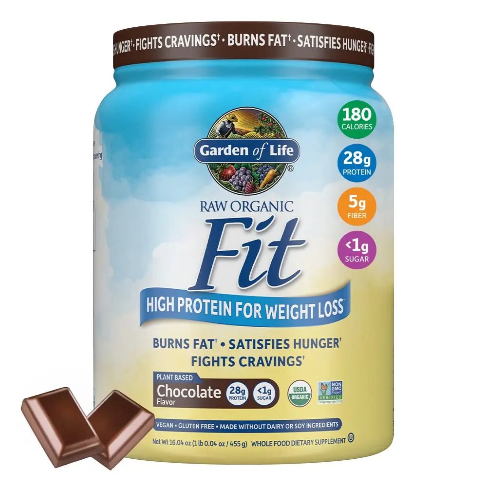 Garden of Life Raw Organic Fit Vegan Protein Powder Chocolate, 28g Plant Based Protein - TrustMedUSA