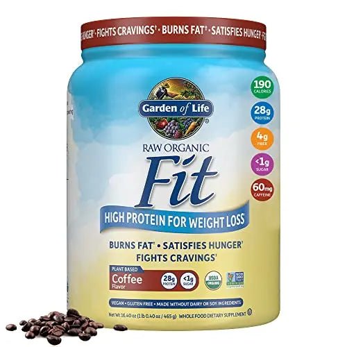 Garden of Life Raw Organic Fit Vegan Protein Powder Coffee, 28g Plant Based Protein - TrustMedUSA