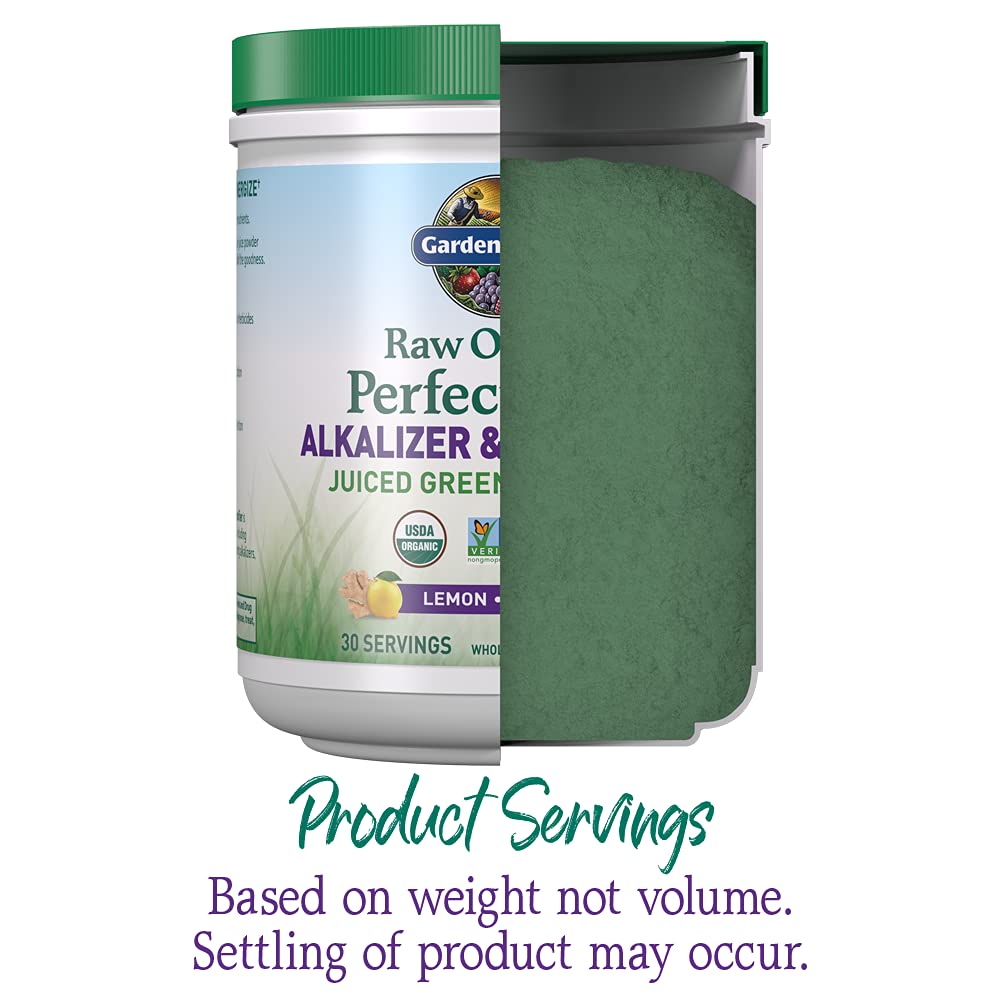 Garden of Life Raw Organic Perfect Food Alkalizer and Detoxifier, Lemon Ginger Flavored Superfood Powder Supplement, 30 Servings - TrustMedUSA