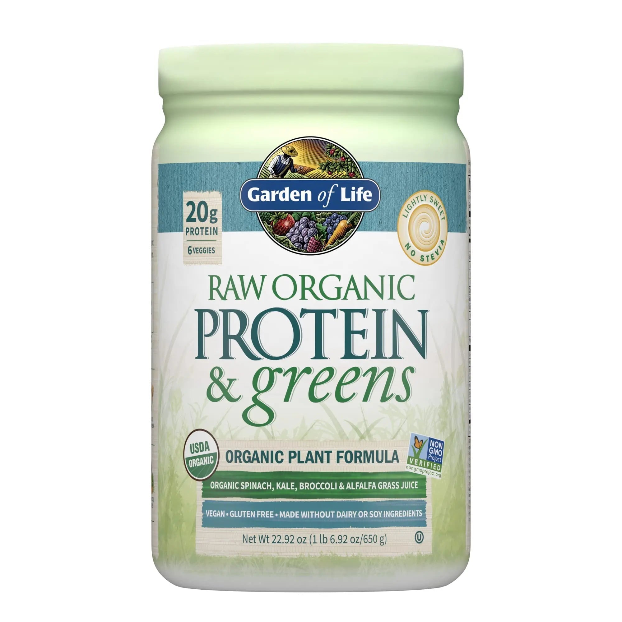 Garden of Life Raw Organic Protein & Greens Lightly Sweet, Vegan Protein Powder - TrustMedUSA