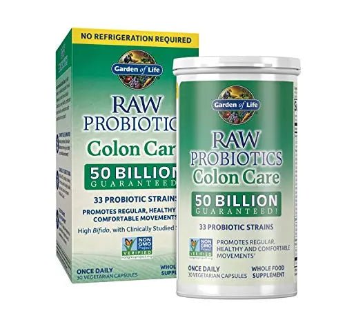 Garden of Life RAW Probiotics Colon Care Shelf Stable - 50 Billion CFU Guaranteed - TrustMedUSA