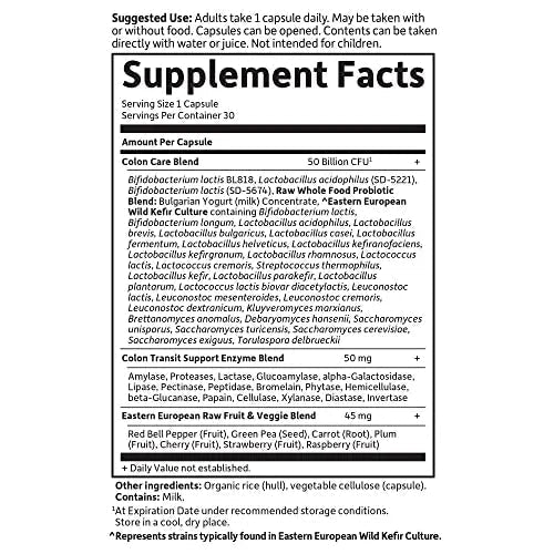 Garden of Life RAW Probiotics Colon Care Shelf Stable - 50 Billion CFU Guaranteed - TrustMedUSA