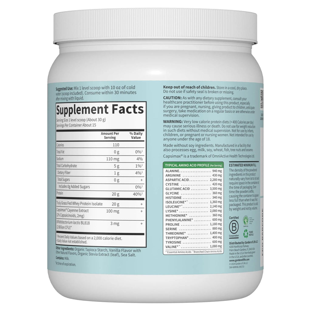 Garden of Life Sport Whey Plus Weight Management with Amino Energy - 20g of Grass - TrustMedUSA