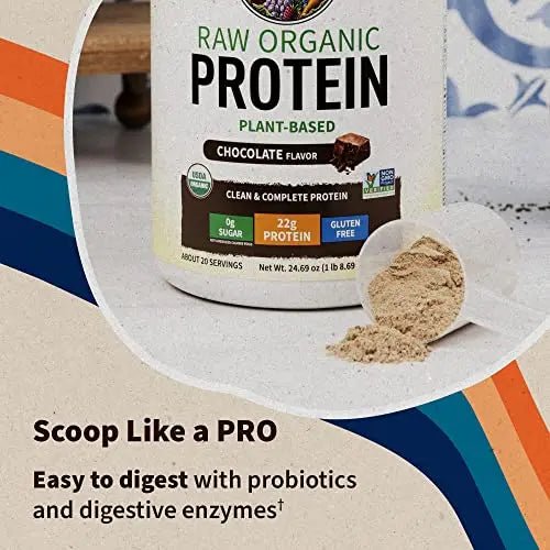 Garden of Life Vegan Protein Powder - 22g Raw Plant Protein, BCAAs, Probiotics - TrustMedUSA