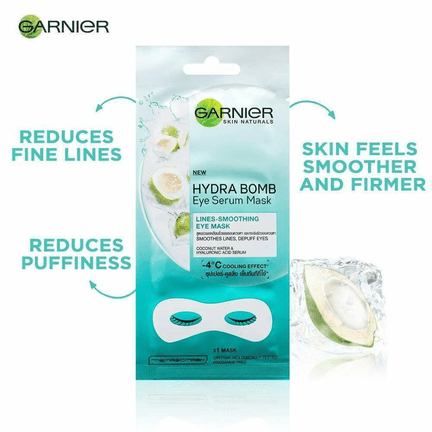 GARNIER Coconut Water and Hyaluronic Acid Hydra Bomb Eye Serum Mask 6G - Maple Wellness Supplements