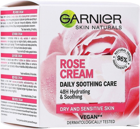 Garnier Skin Rose Cream 48H Hydrating & Soothing Face Dry and Sensitive Skin - TrustMedUSA