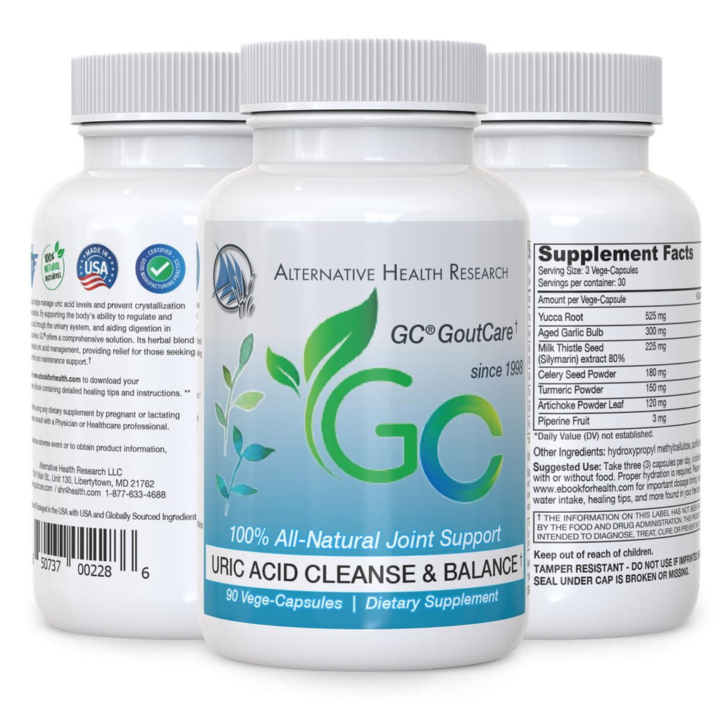 GC® GoutCare: Uric Acid Control | Uric Acid Prevention | Joint Health Supplement | Joint Relief | with Turmeric, Celery Seed Extract, Milk Thistle and More | 90 Capsules per Bottle | Non-GMO - TrustMedUSA