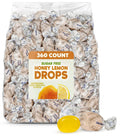 GEEOOLLAH Honey Lemon Drops - Sugar Free Menthol Lozenges with Soothing Honey Lemon Flavor, 360 Count Bulk Bag Individually Wrapped Refreshing Candy Drops - Maple Wellness Supplements