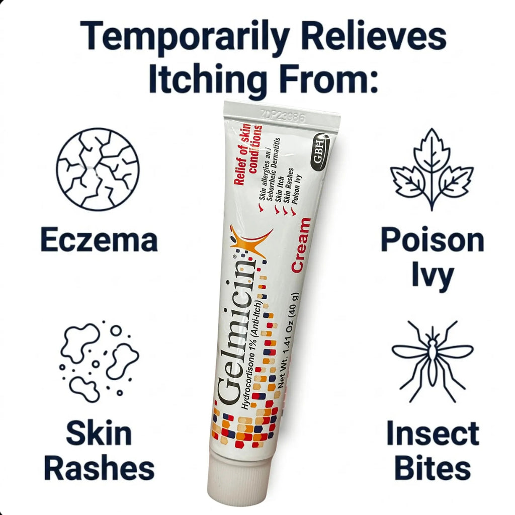 Gelmicin Cream 40g Skin Allergies, Skin Itch, Skin Rashes, Poison Ivy Relief- Contains 1.41 oz - TrustMedUSA