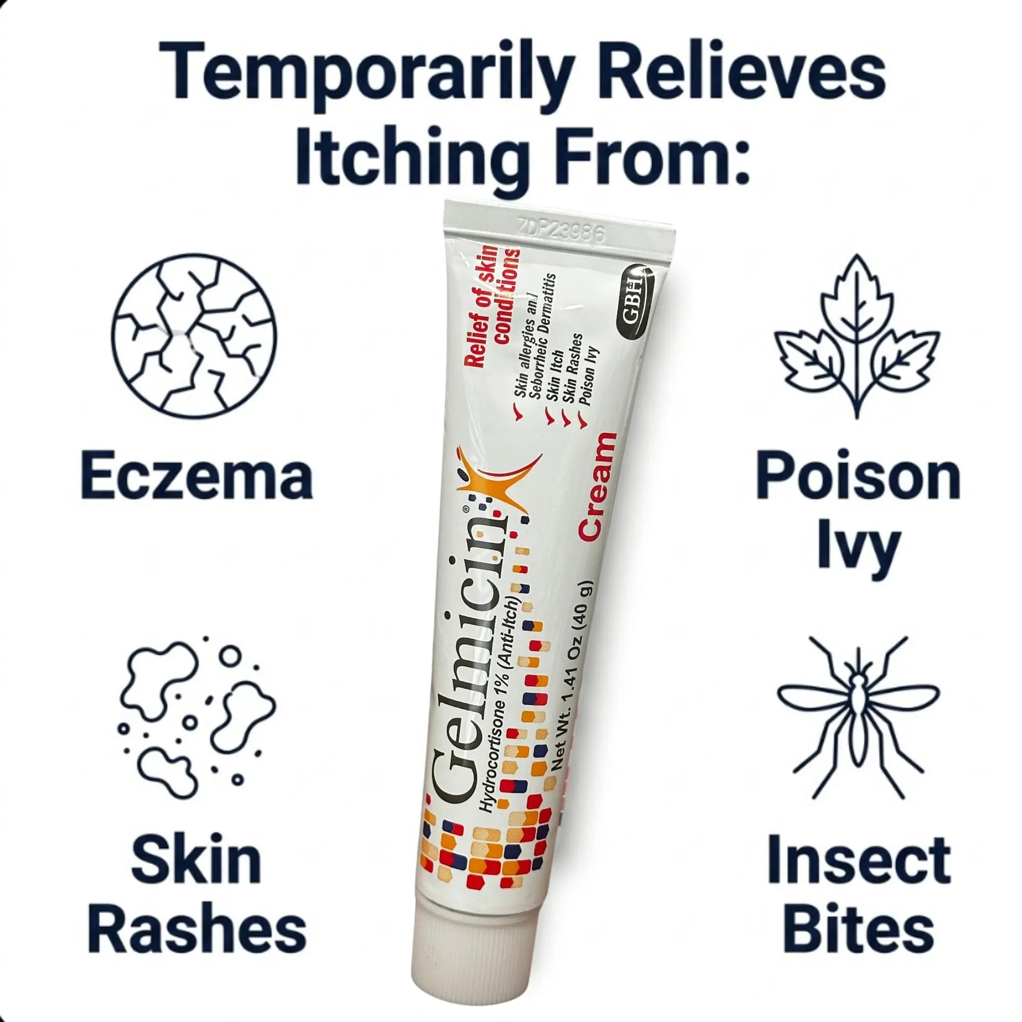 Gelmicin Cream 40g Skin Allergies, Skin Itch, Skin Rashes, Poison Ivy Relief- Contains 1.41 oz - TrustMedUSA