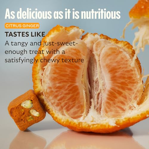 GEM Daily Bite for Women & Men, with 20+ Vitamins, Minerals, & Superfoods Like Zinc, Vitamin D, B-Complex, K, Turmeric, Fiber & Prebiotics, Beta Glucan GLP-1 Support & Immunity (Citrus Ginger,7 count) - TrustMedUSA