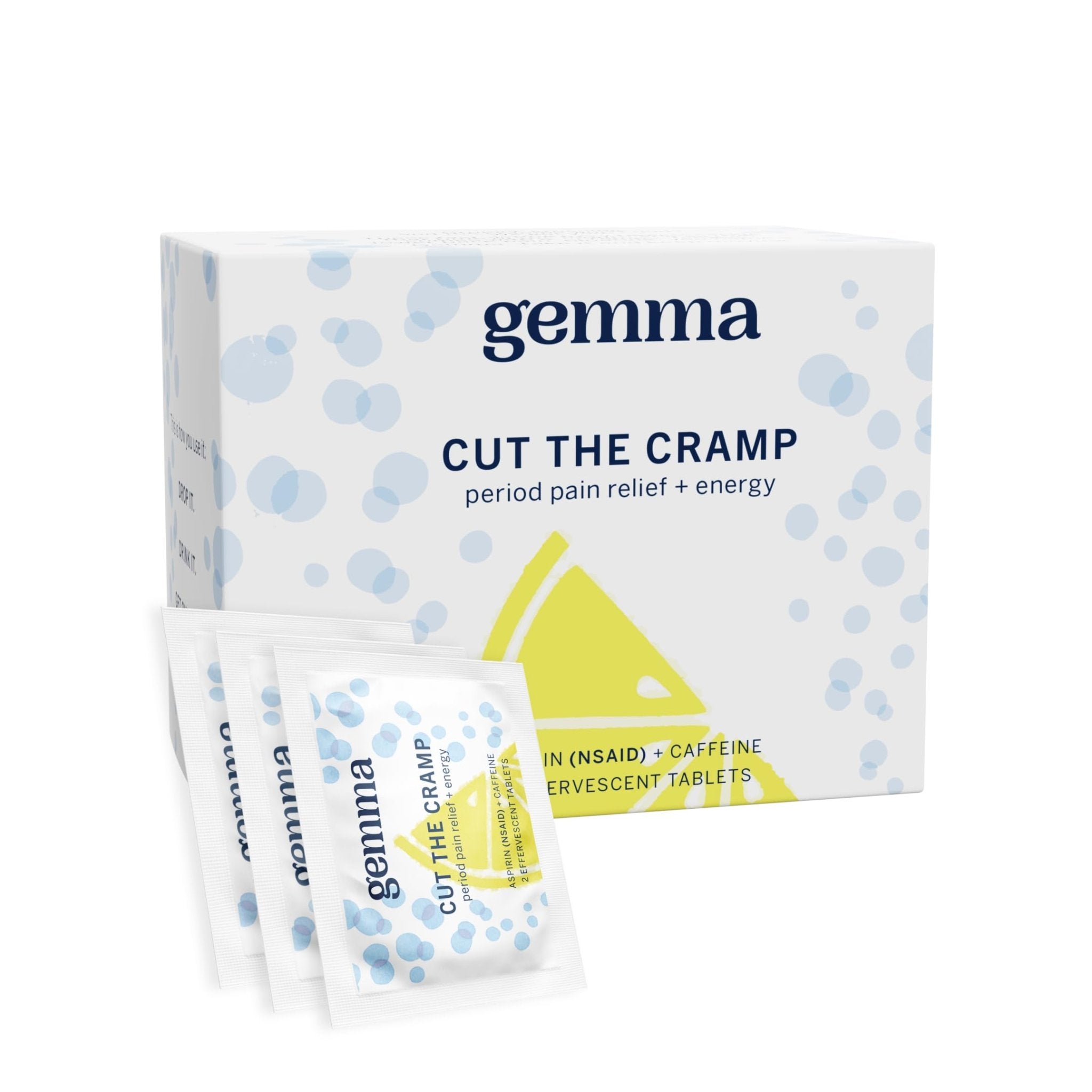 Gemma Cut The Cramp - Fast Menstrual Cramp & Period Pain Relief - Multi-Symptom Formula Treats Menstrual Cramps, Fatigue, Bloating, Headache in 15 Minutes - TrustMedUSA