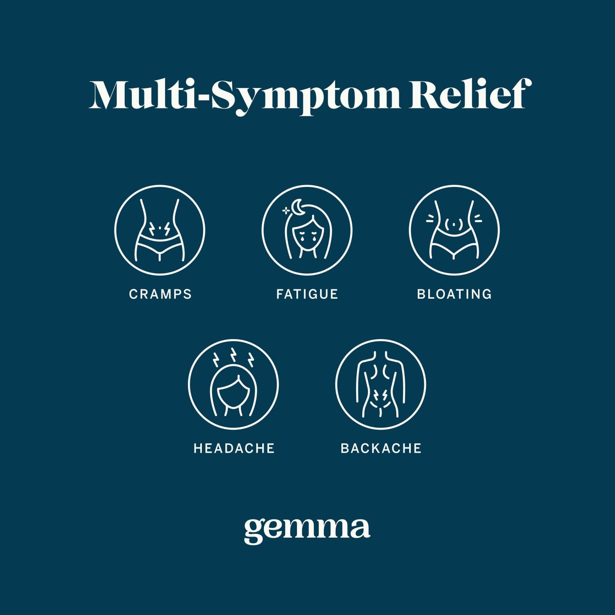 Gemma Cut The Cramp - Fast Menstrual Cramp & Period Pain Relief - Multi-Symptom Formula Treats Menstrual Cramps, Fatigue, Bloating, Headache in 15 Minutes - TrustMedUSA