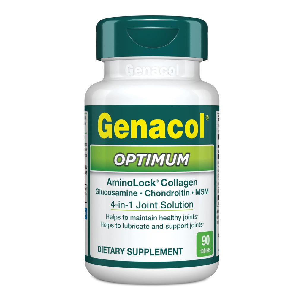 Genacol Optimum – Glucosamine, Chondroitin, MSM and Ultra-Hydrolyzed Collagen Tablets, Maintains Healthy Joints, Protects & Lubricate Cartilage, 90 Tablets (30-Day Supply) - TrustMedUSA
